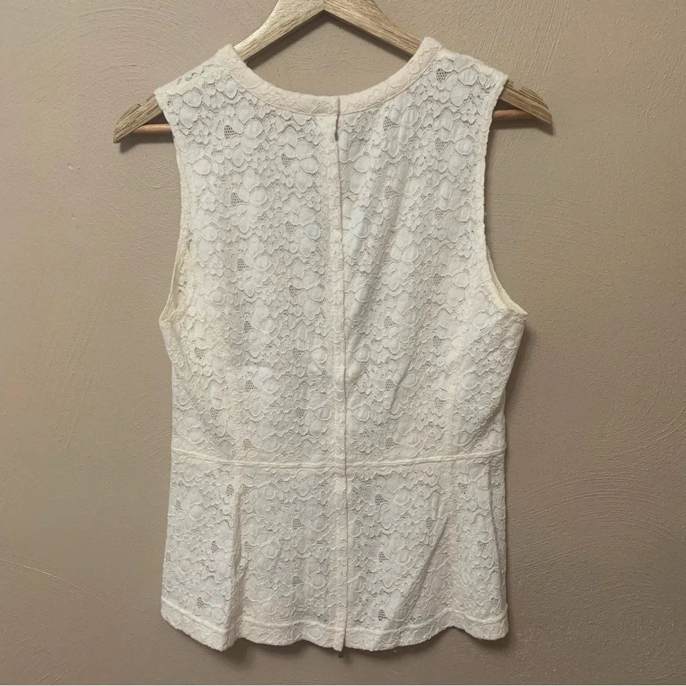 Rebecca Taylor Lace Dart Tank Top White Ivory Cream Size 10 NWT New - Picture 6 of 16